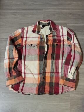 Element Plaid Shacket in Cream, Rust & Black